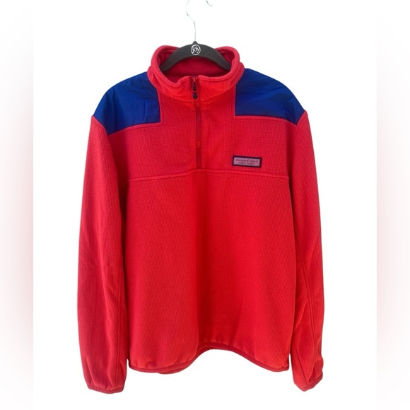 Vineyard Vines Fleece Pullover Adult Size Medium  Blue Red USA - Picture 1 of 8